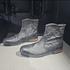 FRANCO FORTINI City 352046 Black Leather Ankle Chelsea Zipper Boots Men's 9 NWOT